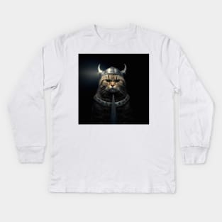 Cat People - Viking Cat Kids Long Sleeve T-Shirt